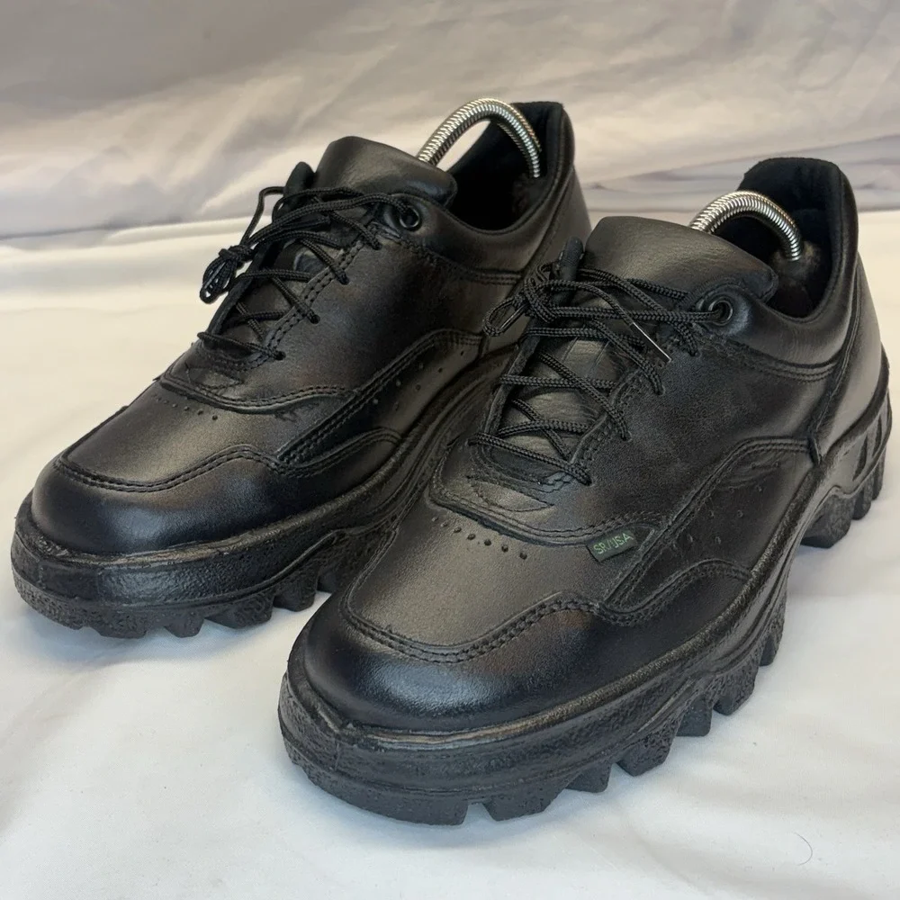 Rocky Mens Black Leather Priority‎ Postal-Approved Work Oxford Size 13 EW